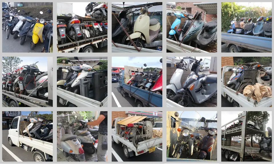 【無料回収例】不動車。鍵がないバイク。エンジンがかからない。シートが破れている。外装が割れている。錆や劣化が激しい。部品が欠品している。車検証がない。何十年も放置していたバイク。外観が原型を留めていないバイク。水没したバイク。燃えたバイク。電動バイク(充電器も回収可能)【回収できないバイク】盗難バイク。盗難届を解除していないバイク。回収できないバイク。所有者の了承を得ていない他人名義のバイク。